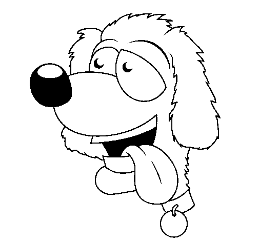 Dibujo de Perro con la lengua fuera II para Colorear - Dibujos.net