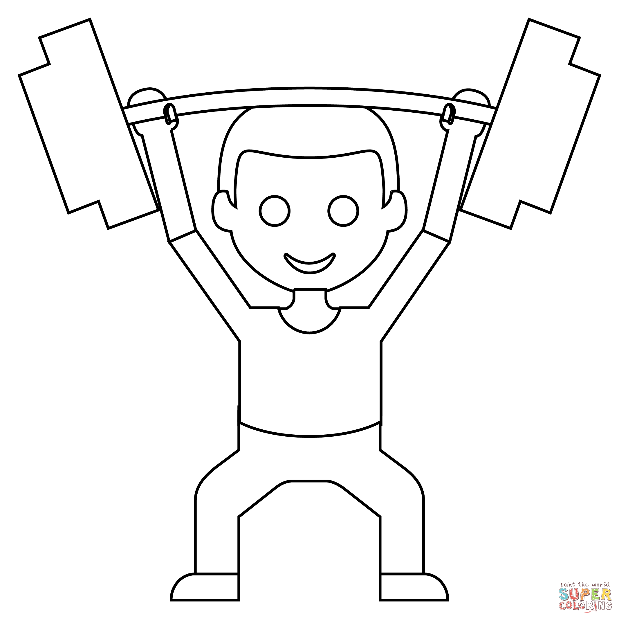 Dibujo de persona levantando pesas para colorear | Dibujos para colorear  imprimir gratis