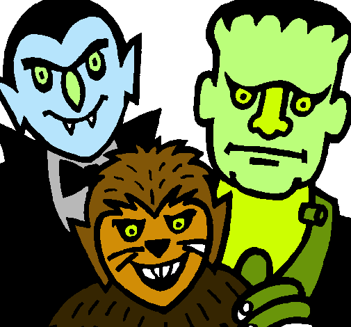 Dibujo de Personajes Halloween pintado por Monstruos en Dibujos ...