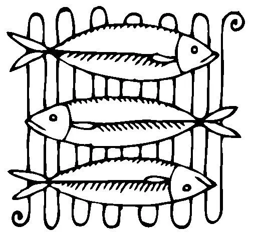 Dibujo de Pescado a la brasa para Colorear - Dibujos.net