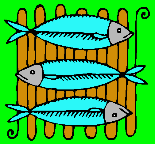 Dibujo de Pescado a la brasa pintado por Sardina en Dibujos.net el ...