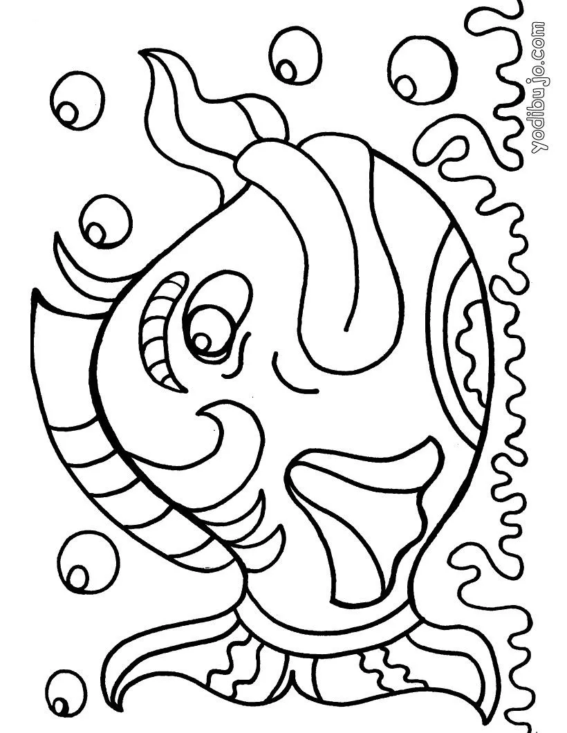 Dibujo pez coloreado - Dibujos para pintar PECES TROPICALES