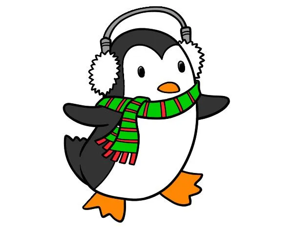 Dibujo de Pingüino con bufanda pintado por Valeriar en Dibujos.net ...