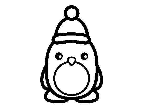 Dibujo de Pingüino navideño para Colorear - Dibujos.net