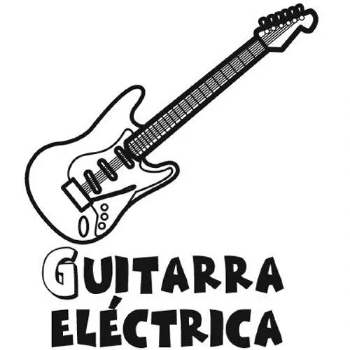 Dibujo para pintar de una guitarra eléctrica - Dibujos para ...