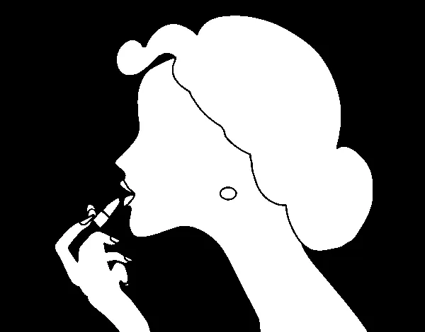 Dibujo de Pintar los labios para Colorear - Dibujos.net Dibujo de Pintar los labios para Colorear - Dibujos.net