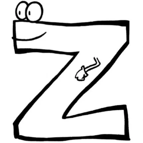 Dibujo para pintar de la letra Z - Dibujos para colorear con las ...