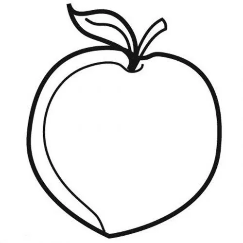 Dibujo para pintar de un melocotón - Dibujos para colorear de frutas