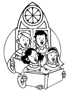 Dibujo para pintar Niños cantando en coro de la iglesia - Portal ...