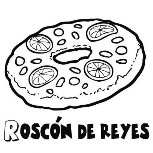 Dibujo para pintar de Roscón de Reyes - Dibujos para colorear de ...