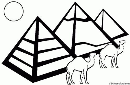 Dibujo de piramides y camellos para colorear niños - Imagui