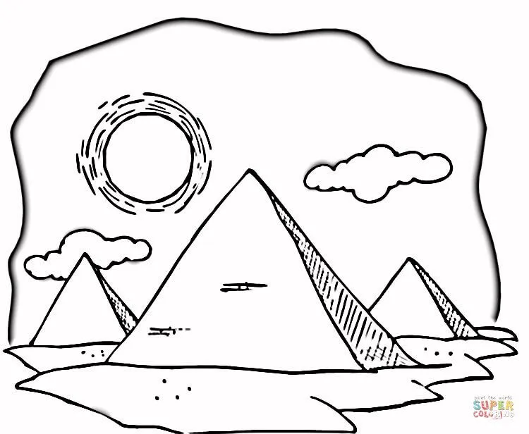 Dibujo de Pirámides de Egipto y Camellos para colorear | Dibujos ...