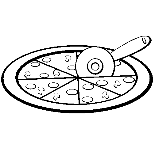 Dibujo de Pizza para Colorear - Dibujos.net
