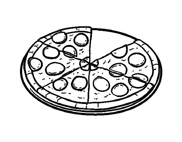 Dibujo de Pizza italiana para Colorear - Dibujos.net