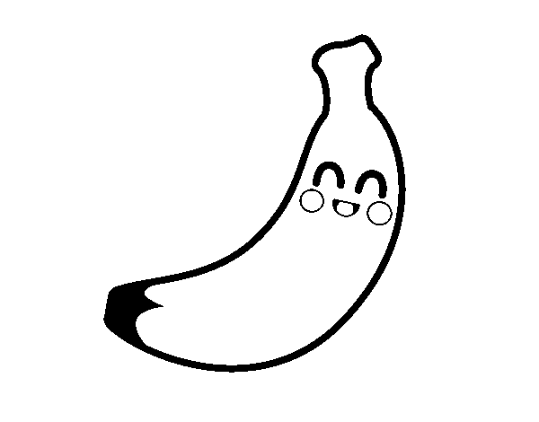 Imagen de una banana para colorear - Imagui