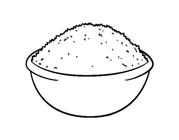 Dibujo de Plato de arroz para Colorear - Dibujos.net