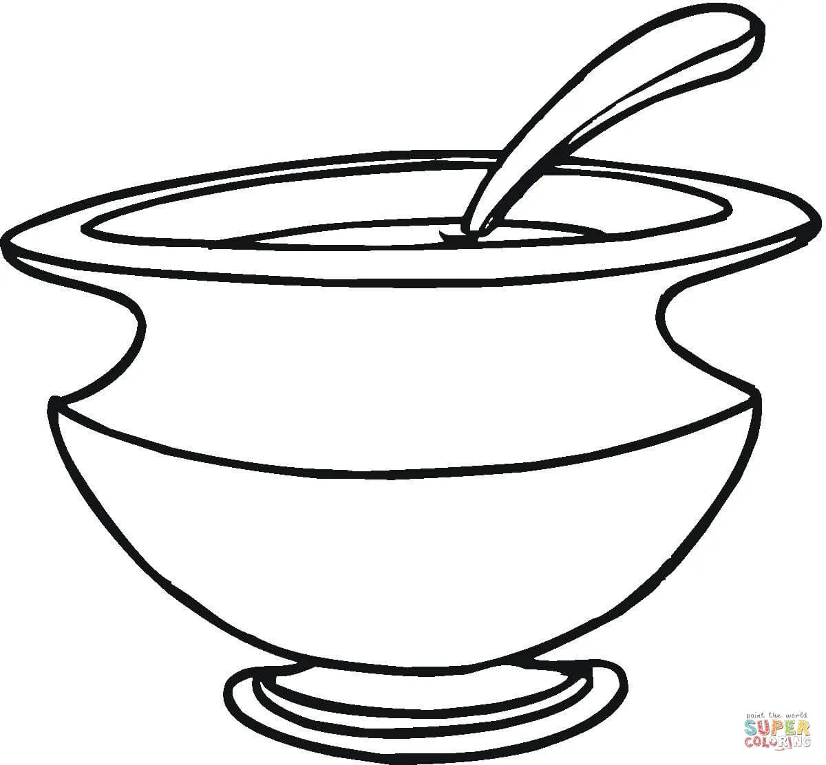 Dibujo de Plato de Sopa para colorear | Dibujos para colorear ...