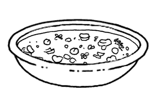 Dibujo de plato de sopa para colorear - Imagui