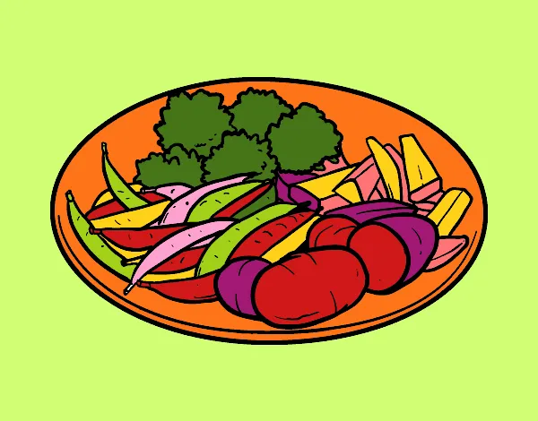 Dibujo de Plato de verduras pintado por Mariadelca en Dibujos.net ...