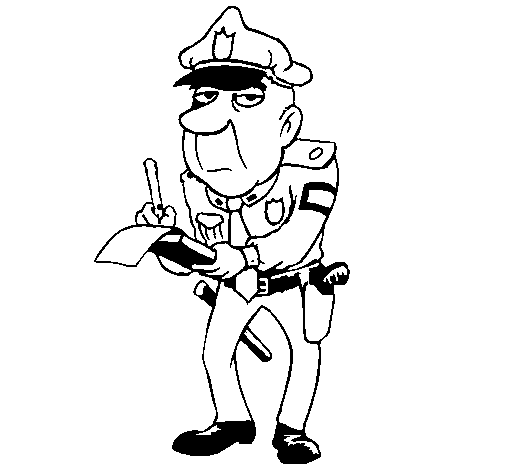 Dibujo de Policía haciendo multas para Colorear - Dibujos.net