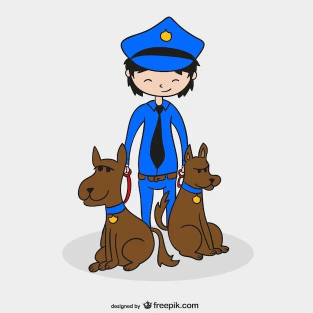 Dibujo de policía con perros | Descargar Vectores gratis