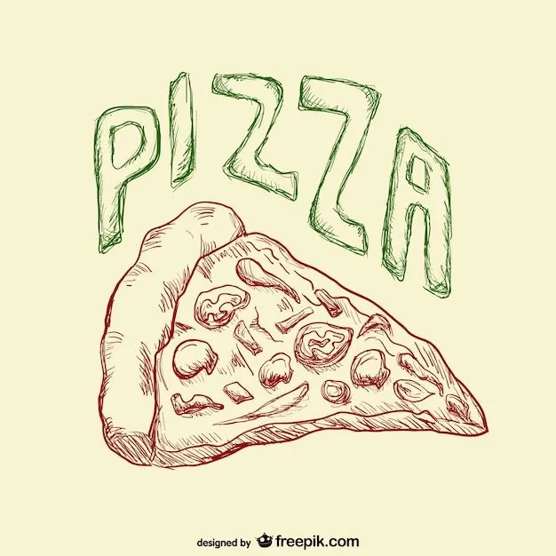 Dibujo porción de pizza | Descargar Vectores gratis
