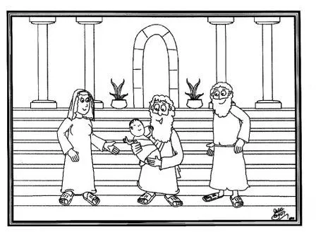 Dibujo: Presentación de Jesus al Templo. Simeón - Portal Escuela
