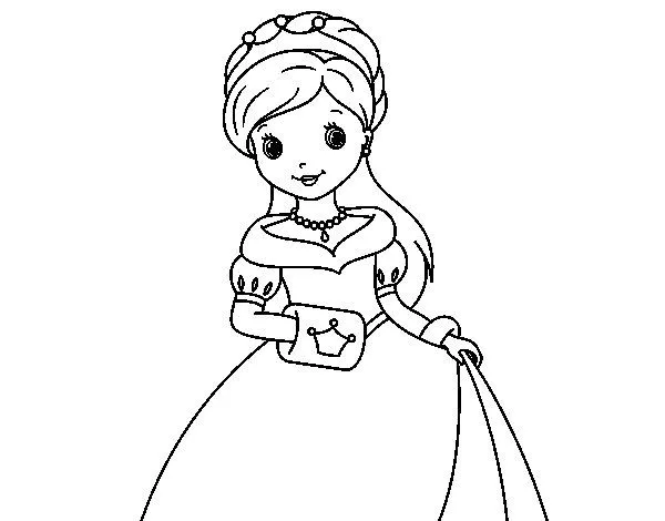 Dibujo de Princesa de gala para Colorear - Dibujos.net