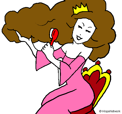 Dibujo de Princesa peinándose pintado por Peinado en Dibujos.net ...