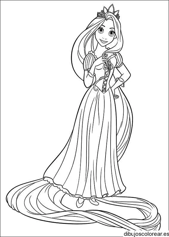 Dibujo de princesa Rapunzel | Dibujos para Colorear