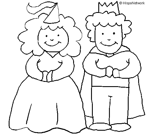 Dibujo de Princesa y rey para Colorear - Dibujos.net