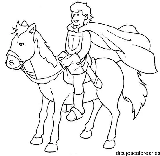 Dibujo de un principe en su caballo | Dibujos para Colorear