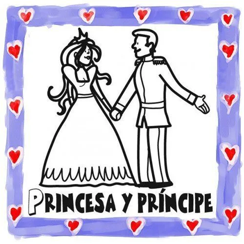 Dibujo de principe y princesa para colorear - Dibujos de amor para ...