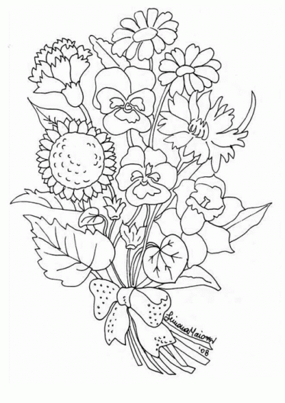 Dibujo de Ramo de flores. Dibujo para colorear de Ramo de flores ... Dibujo de Ramo de flores. Dibujo para colorear de Ramo de flores ...