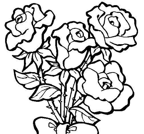 Dibujo de Ramo de rosas para Colorear - Dibujos.net