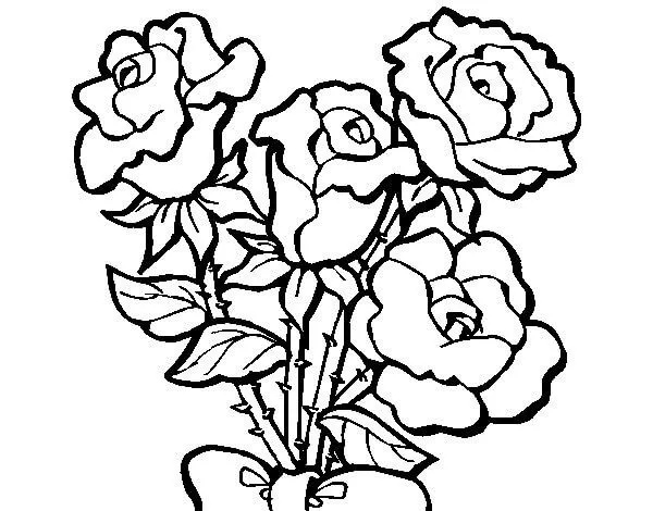 dibujo de ramo de rosas, Dibujos para Pintar