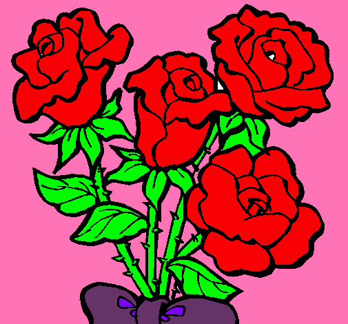 Dibujo de Ramo de rosas pintado por Rosales en Dibujos.net el día ...