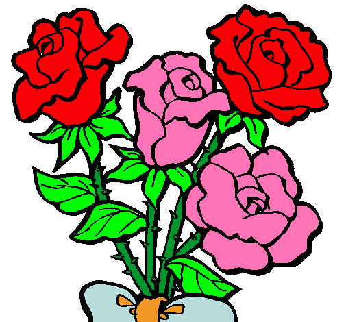 Dibujo de Ramo de rosas pintado por Rosas en Dibujos.net el día 14 ...