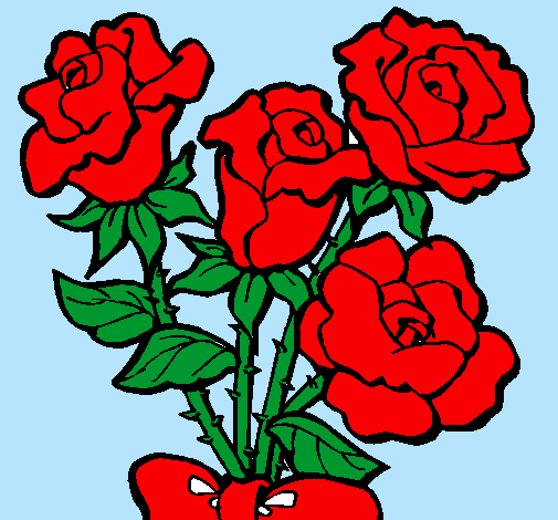 Dibujo de Ramo de rosas pintado por Taz en Dibujos.net el día 12 ...