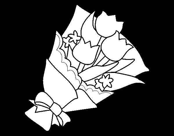 Dibujo de Ramo de tulipanes para Colorear - Dibujos.net