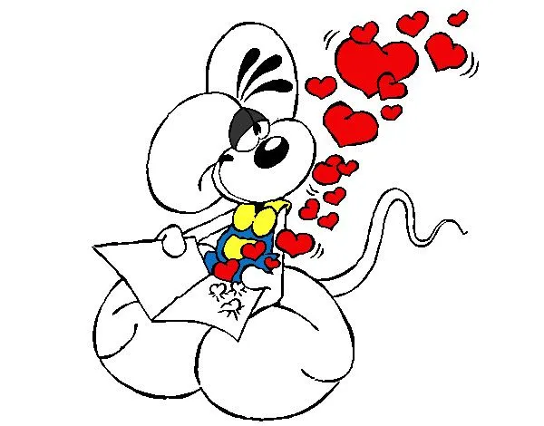 Dibujo de Ratón enamorado pintado por Yesica7490 en Dibujos.net el ...
