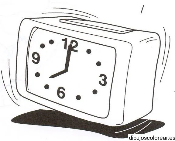 Dibujo de un reloj despertador vibrando | Dibujos para Colorear