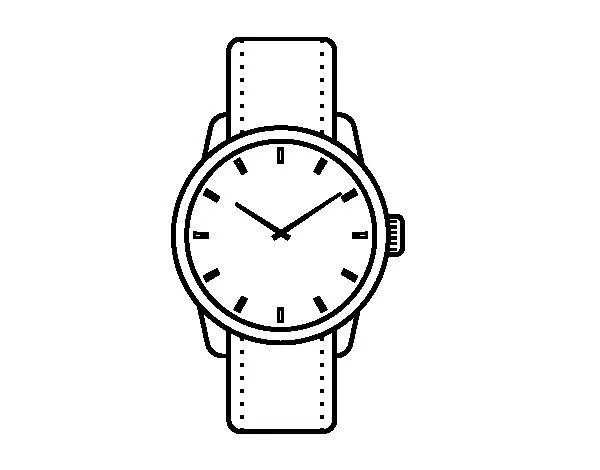 Dibujo de Reloj de pulsera para Colorear - Dibujos.net