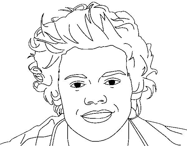 Dibujo de Retrato de Harry Styles para Colorear - Dibujos.net
