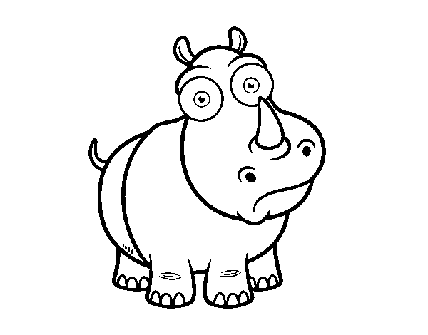 Dibujo de Rinoceronte blanco para Colorear - Dibujos.net