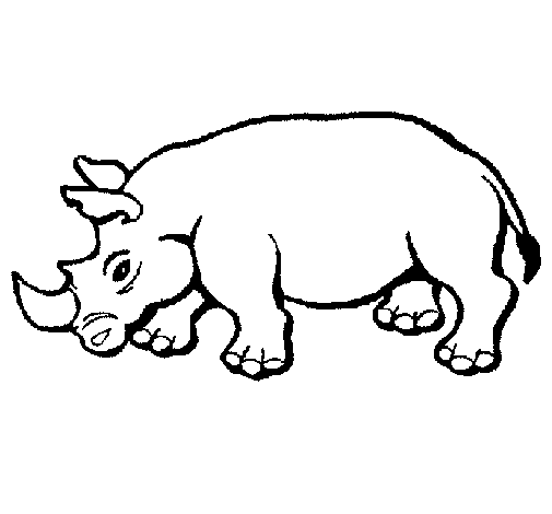 Dibujo de Rinoceronte 2 para Colorear - Dibujos.net