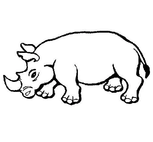 Dibujo de Rinoceronte 2 para Colorear - Dibujos.net