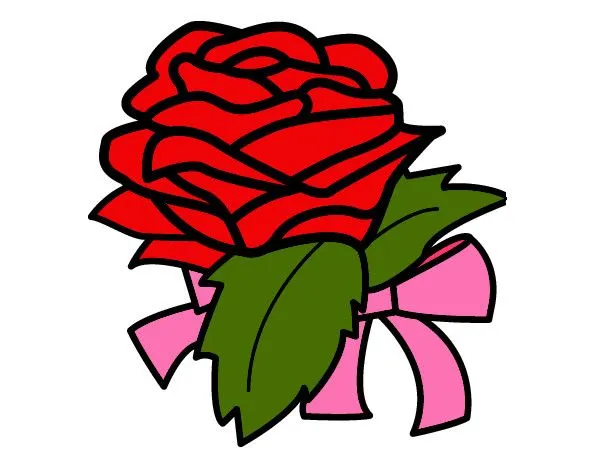 Dibujo de rosa d color rojo pintado por Salma59522 en Dibujos.net ...