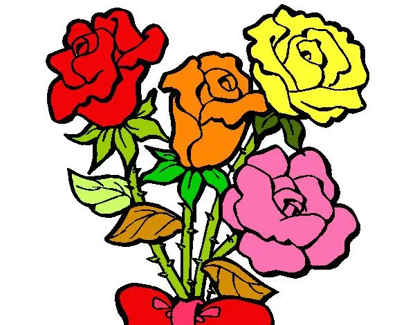 Dibujo de rosas de colores pintado por Natalia27 en Dibujos.net el ...