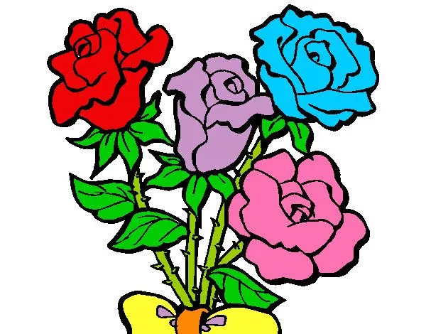 Dibujo de Las Rosas Coloridas pintado por Yaiisha en Dibujos.net ...